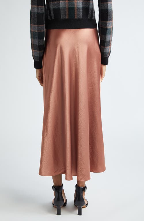 Vince Rumpled Satin Slip Skirt In Petal Amber