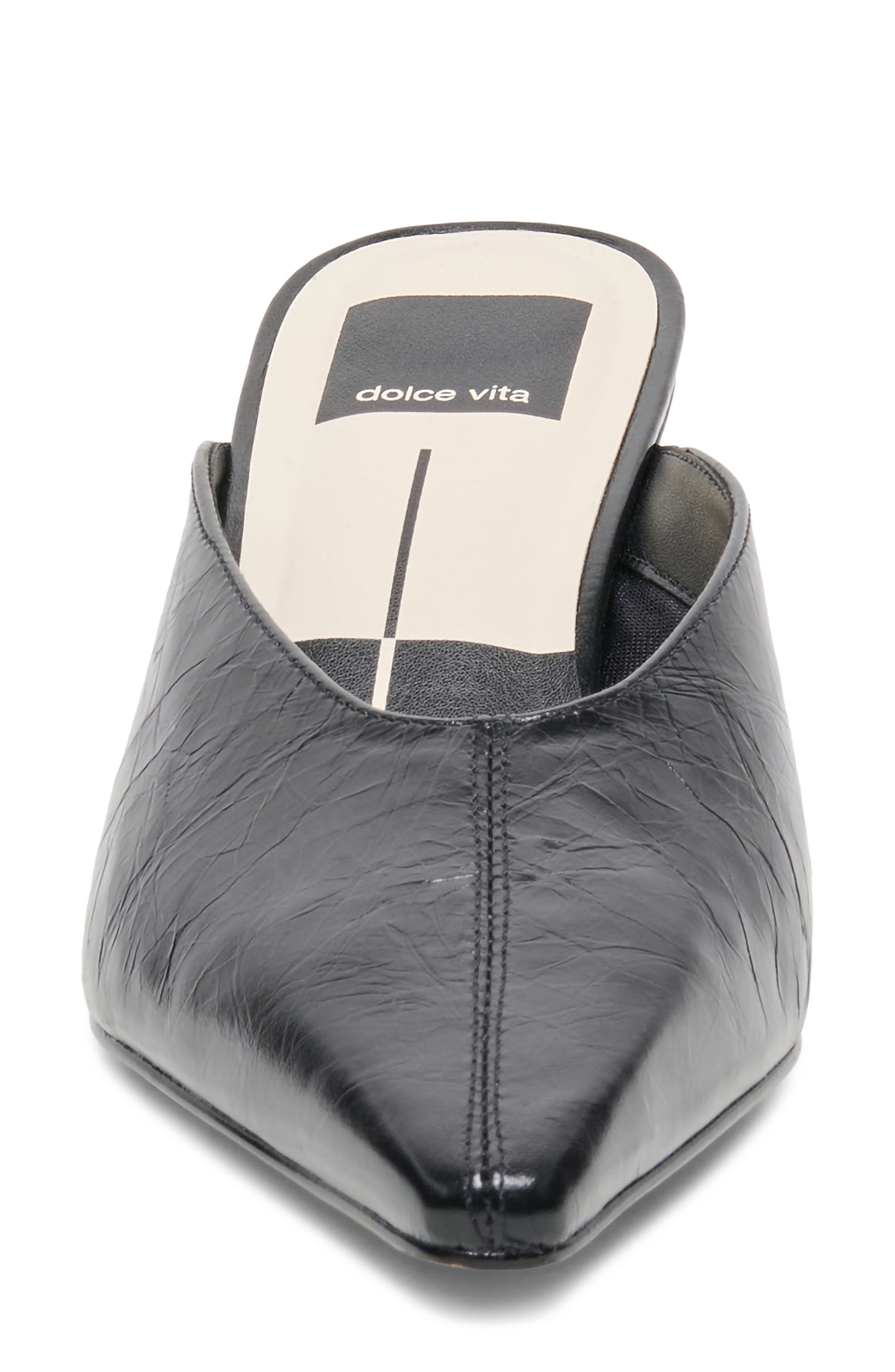 Lavina Pointed Toe Mule, Alternate, color, MIDNIGHT CRINKLE PATENT