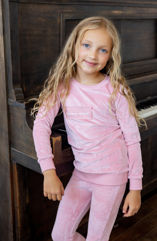 Noggiwear Velour Patch Footie In Pink