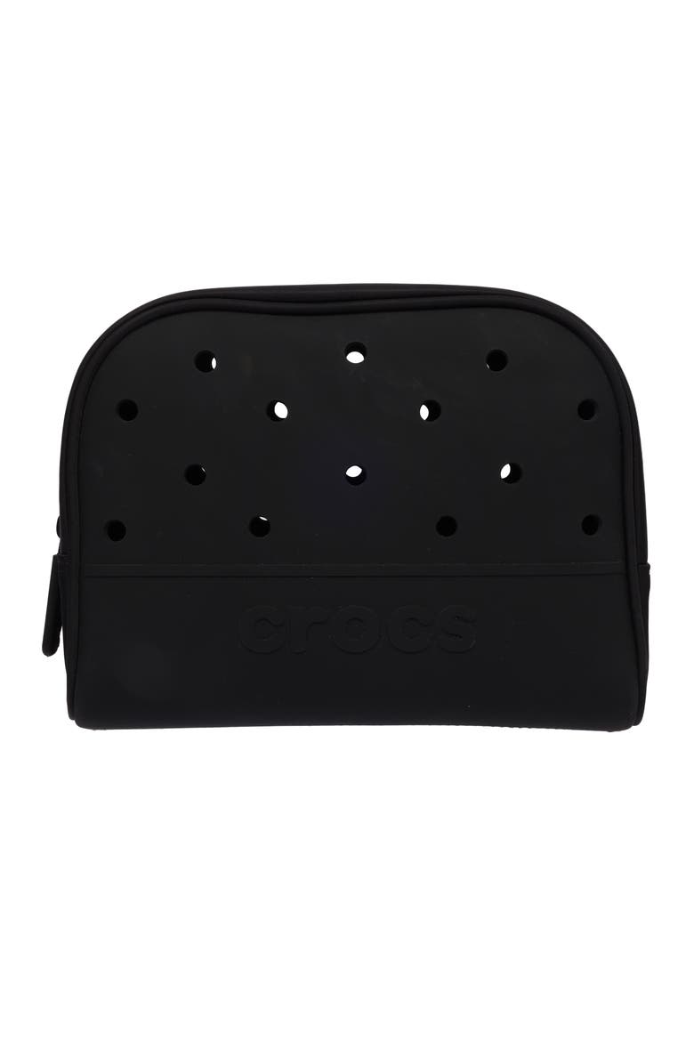 Classic Cosmetic Bag with Jibbitz-Compatible Panels, Main, color, BLACK