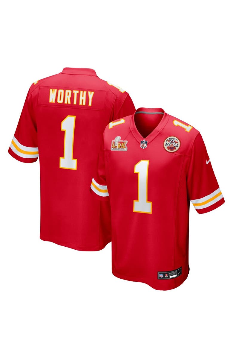 Nike Men's Nike Xavier Worthy Red Kansas City Chiefs Super Bowl LIX Game Jersey, Main, color, 