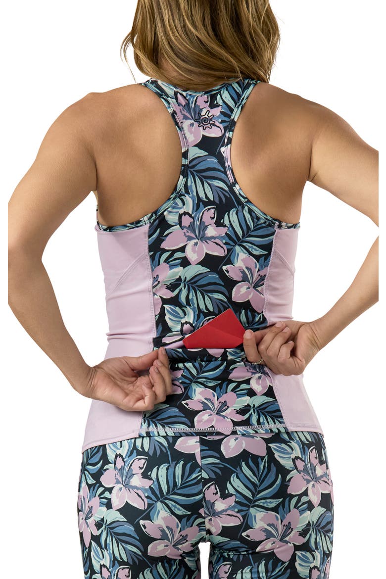 Racerback Swim Tank, Alternate, color, Black Bloom