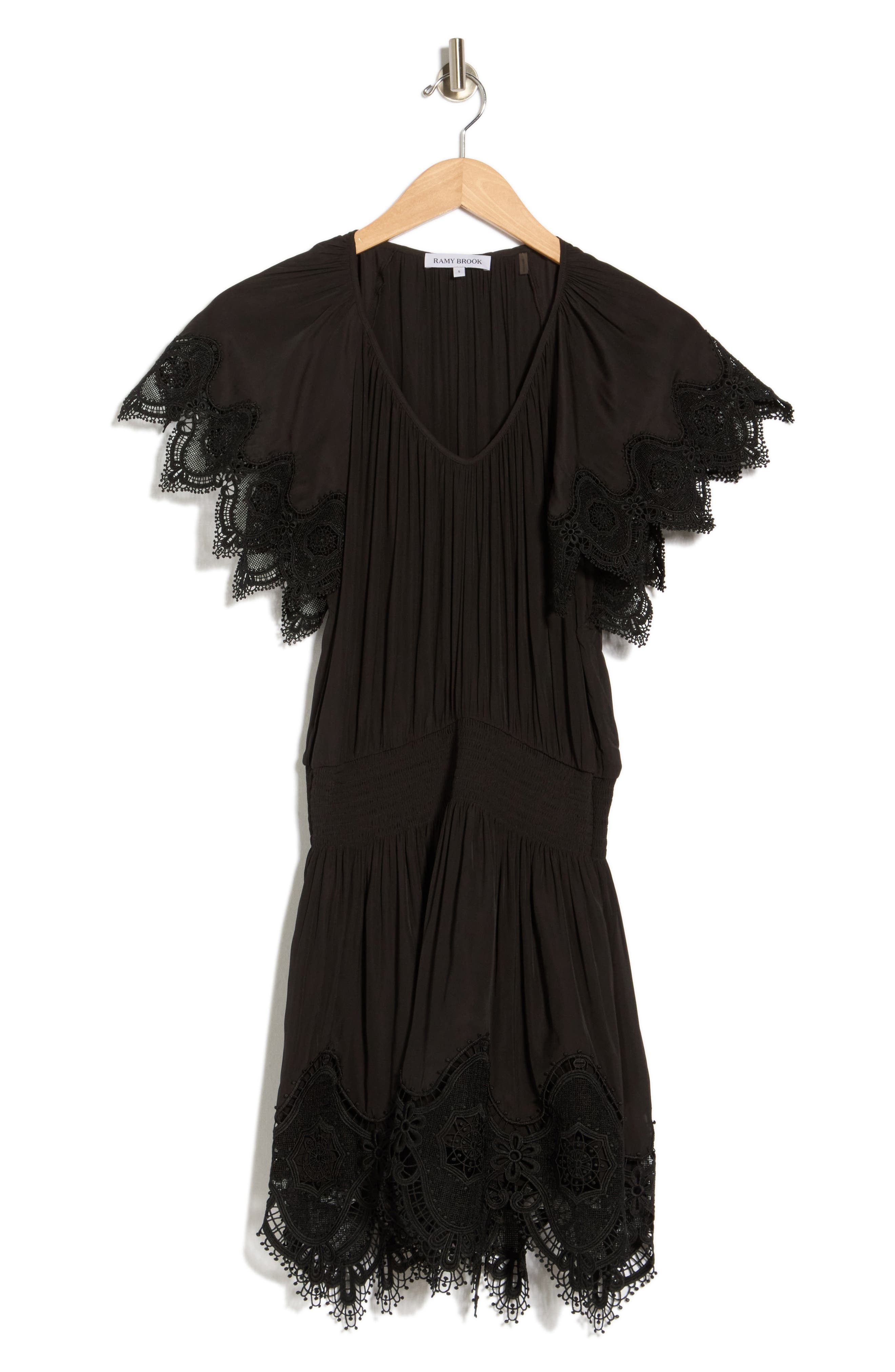 Ramy Brook Arielle Lace Trim Short Sleeve Dress