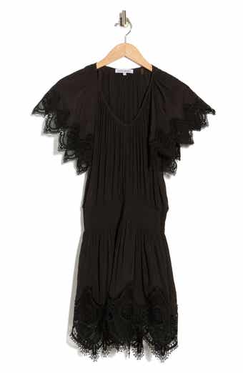 Ramy Brook Arielle Lace Trim Short Sleeve Dress