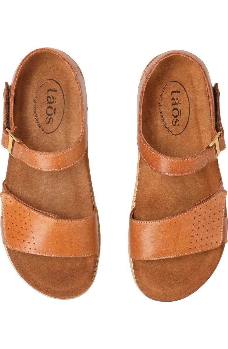 Taos Modern Ankle Strap Platform Wedge Sandal, Alternate, color, Caramel