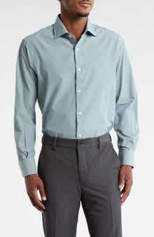 Vince Classic Button Front Long Sleeve Cotton Dress Shirt