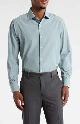 Vince Classic Button Front Long Sleeve Cotton Dress Shirt