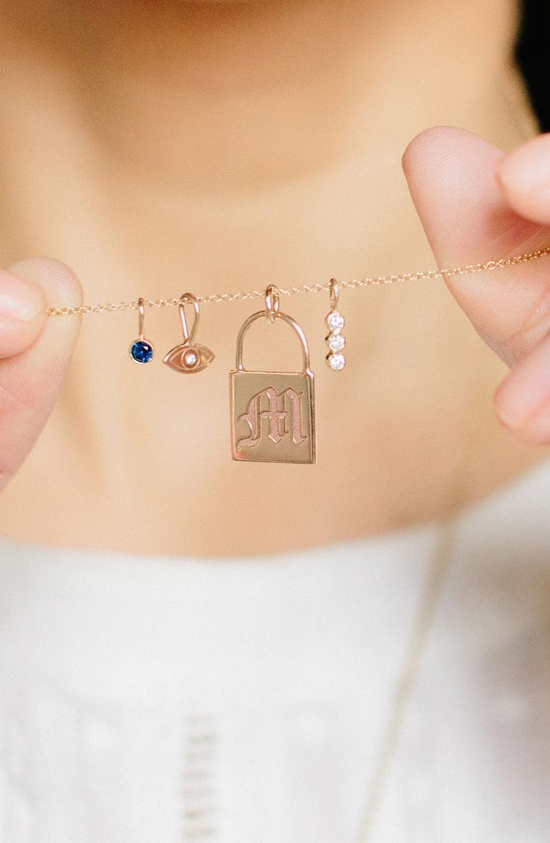 Zoë Chicco Evil Eye Charm, Alternate, color, Yellow Gold