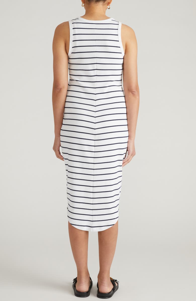 Universal Standard Romera Sleeveless Rib Midi Dress, Alternate, color, Nautical Navy Stripe