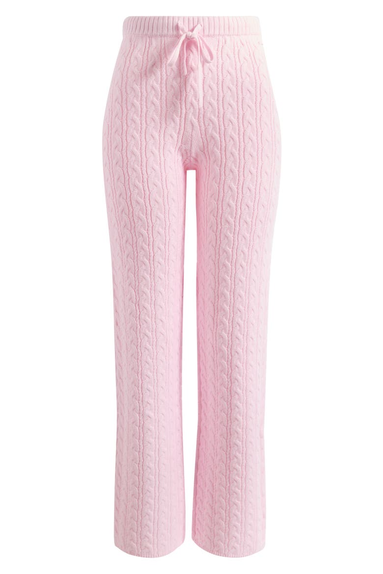 Sweater Knit Cable Straight Leg Pants, Main, color, CHERRY BLOSSOM