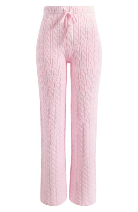 Sweater Knit Cable Straight Leg Pants