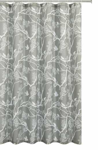 DAINTY HOME Birds Breeze Textured Waffle Weave Shower Curtain