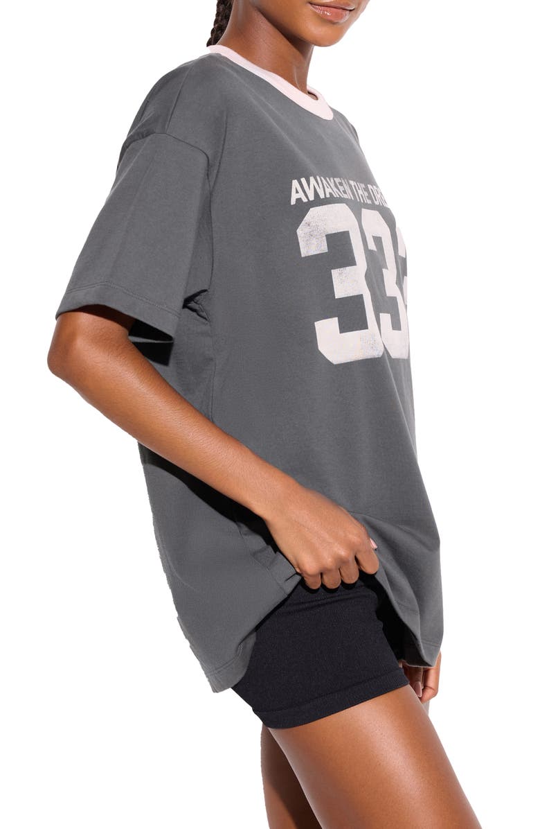 Spiritual Gangster 333 Boyfriend Ringer Graphic T-Shirt, Alternate, color, Ash