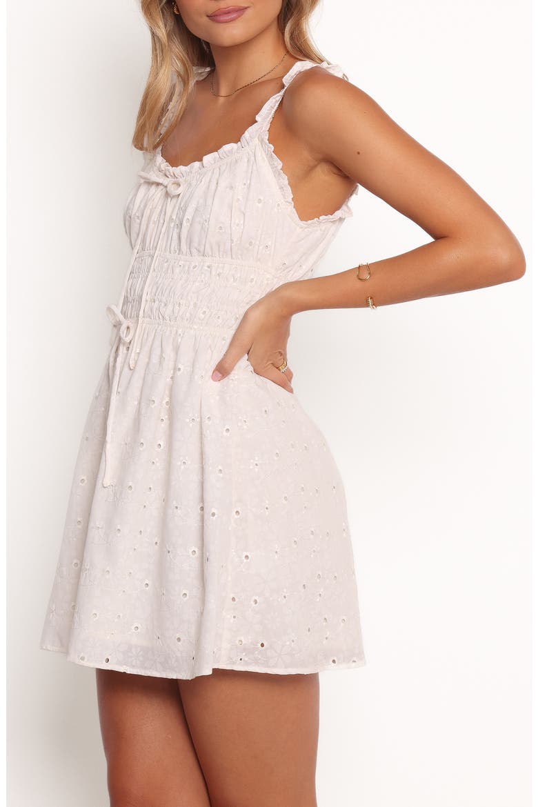 Janessa Eyelet Embroidered Cotton Minidress, Alternate, color, CREAM FLORAL