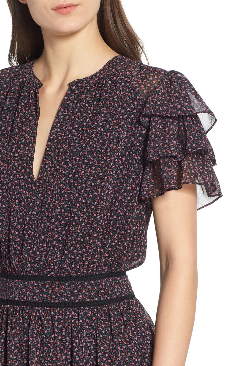 Rebecca Minkoff Patricia Ruffle Midi Dress, Alternate, color,