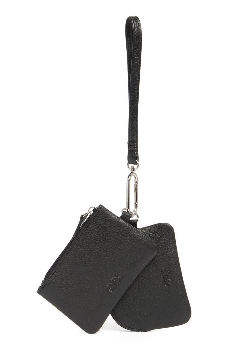 MUNDI SMALL LEATHER GOODS Kelly Wristlet & Coin Pouch, Alternate, color, Black