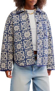 Free People Alexie Print Boxy Quilted Jacket