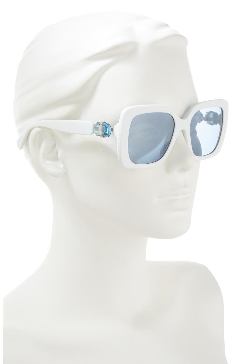 55mm Square Sunglasses, Alternate, color, WHITE
