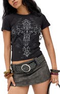 BDG Urban Outfitters Diamante Cross Graphic Baby Tee