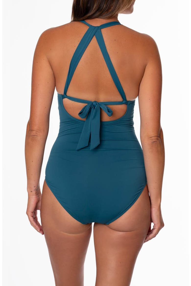 Amelie Surplice One-Piece Swimsuit, Alternate, color, DEPTHS