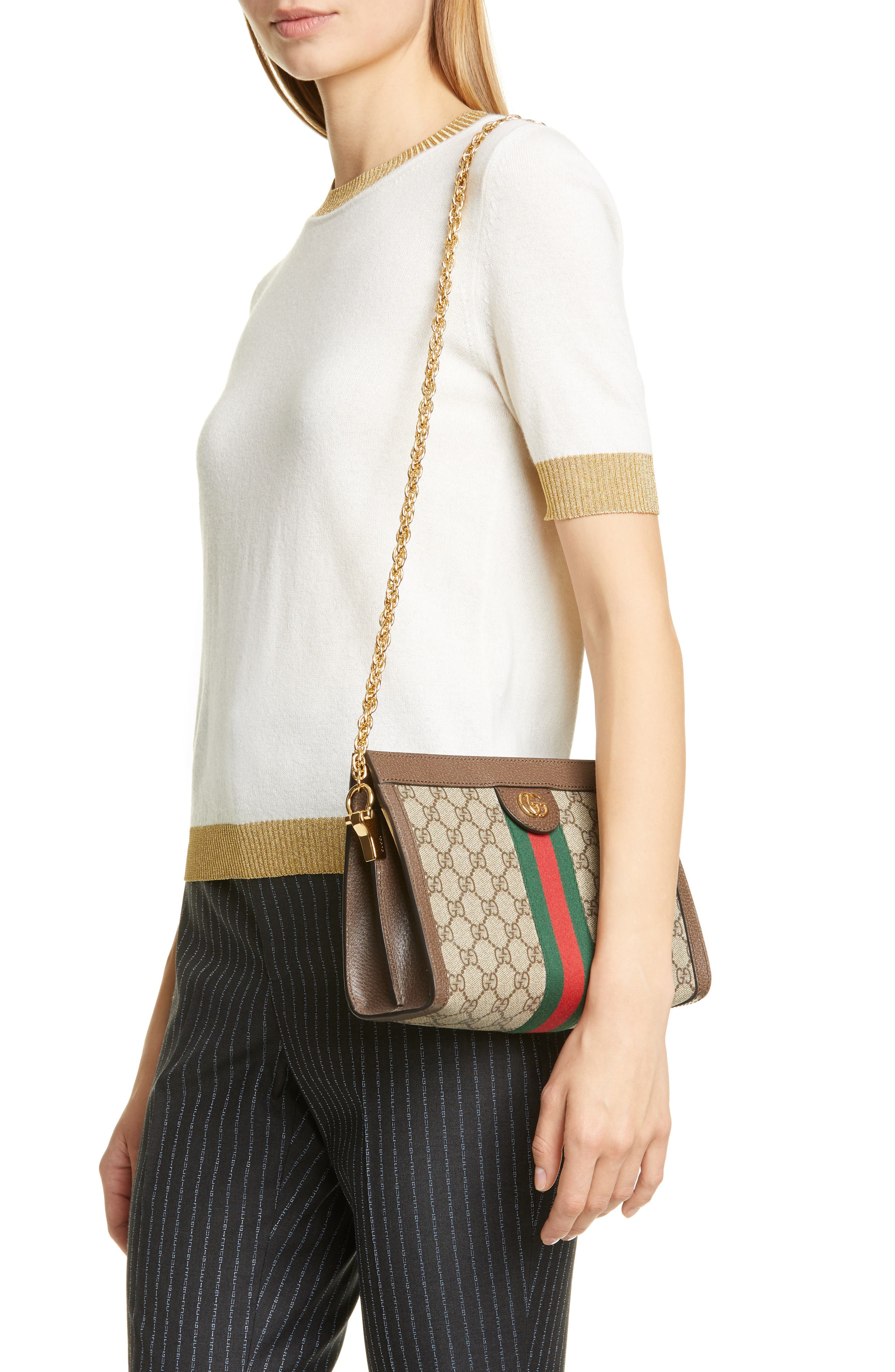 Gucci Small GG Supreme Shoulder Bag, Alternate, color, 