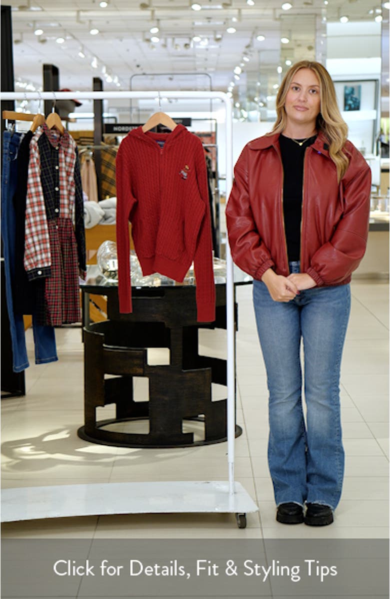 Kids' Bear Cable Knit Quarter Zip Hoodie, sales video thumbnail