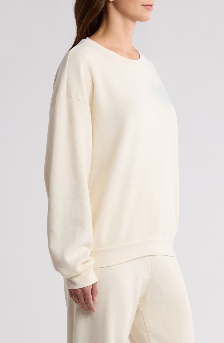 Aviator Nation Glitter Heart Crewneck Sweatshirt, Alternate, color,