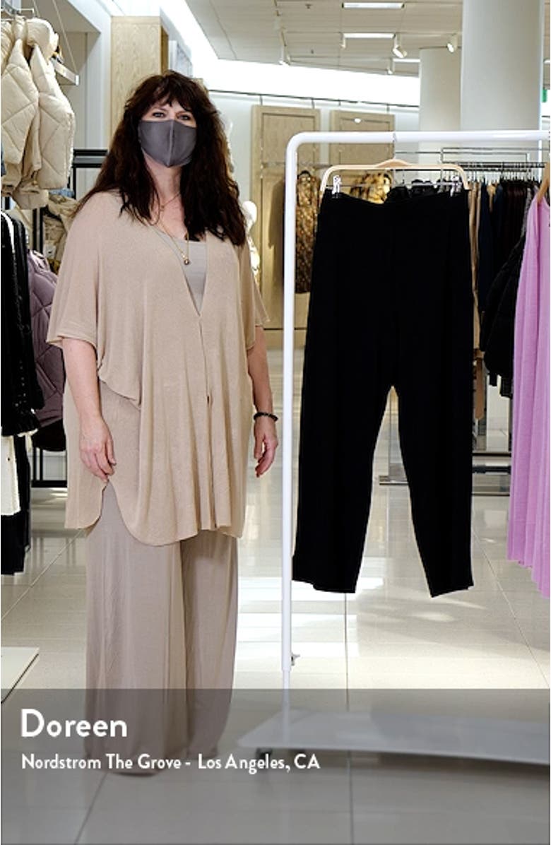 Side Slit Fine Stretch Jersey Ankle Pants, sales video thumbnail