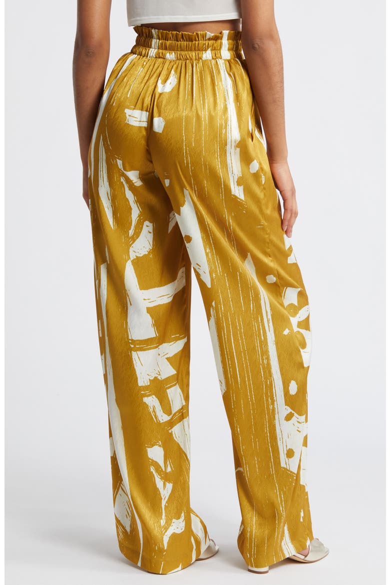 Leer Suto Palazzo Pants, Alternate, color, GOLD