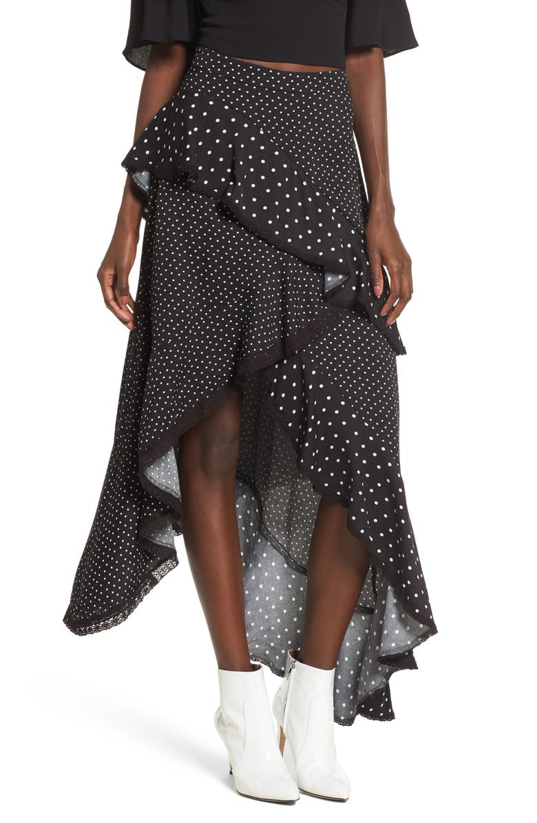 AFRM Grace Asymmetrical Ruffle Skirt, Main, color, 