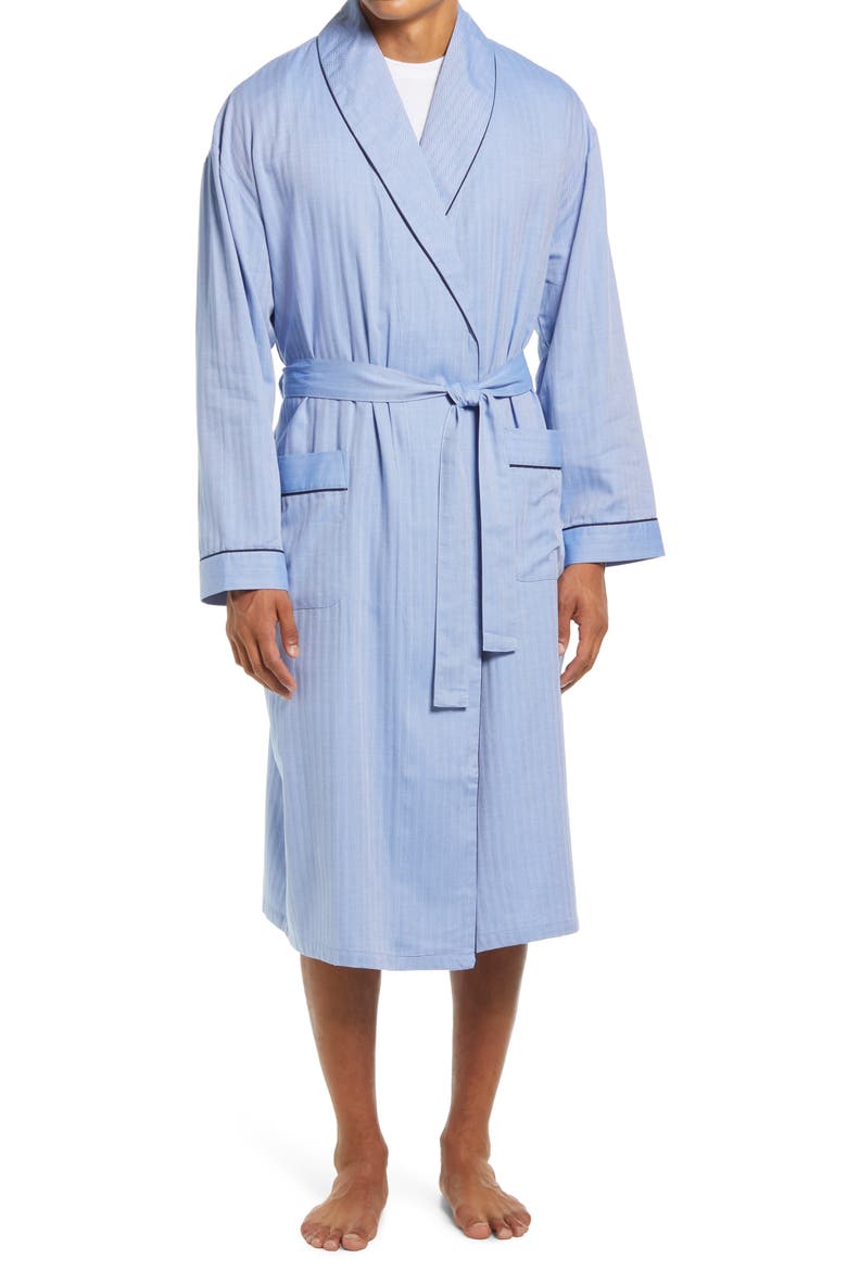 'Signature' Cotton Robe, Main, color, BLUE