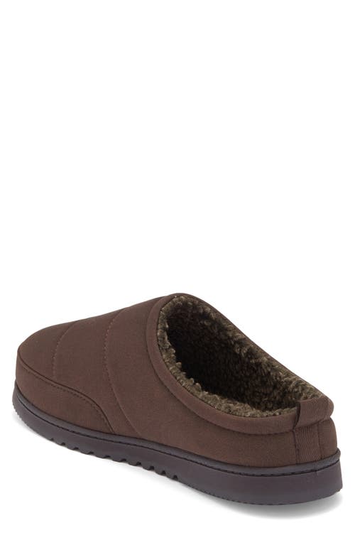 Nordstrom Rack Keller Faux Shearling Lined Quilted Clog Slipper In Brown