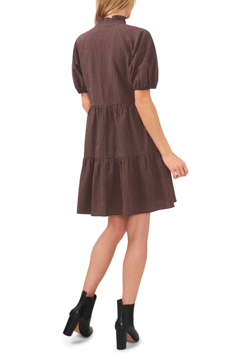 CeCe Gingham Tiered Cotton Blend Babydoll Dress, Alternate, color, 