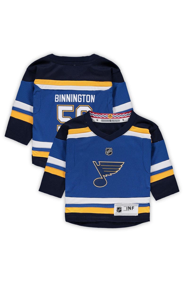 Outerstuff Infant Jordan Binnington Blue St. Louis Blues Home Replica Player Jersey, Main, color, 