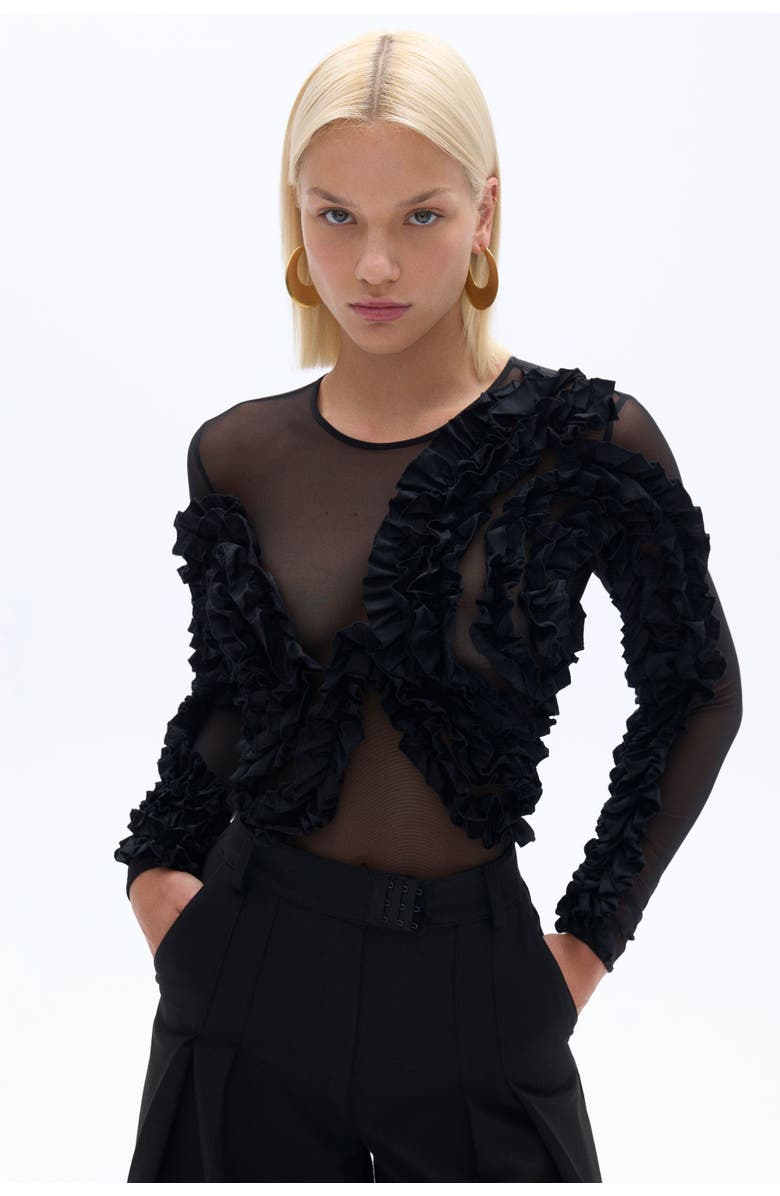 Nocturne Tulle Body with Ruffle Detail, Main, color, 