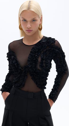 Nocturne Tulle Body with Ruffle Detail | Nordstrom