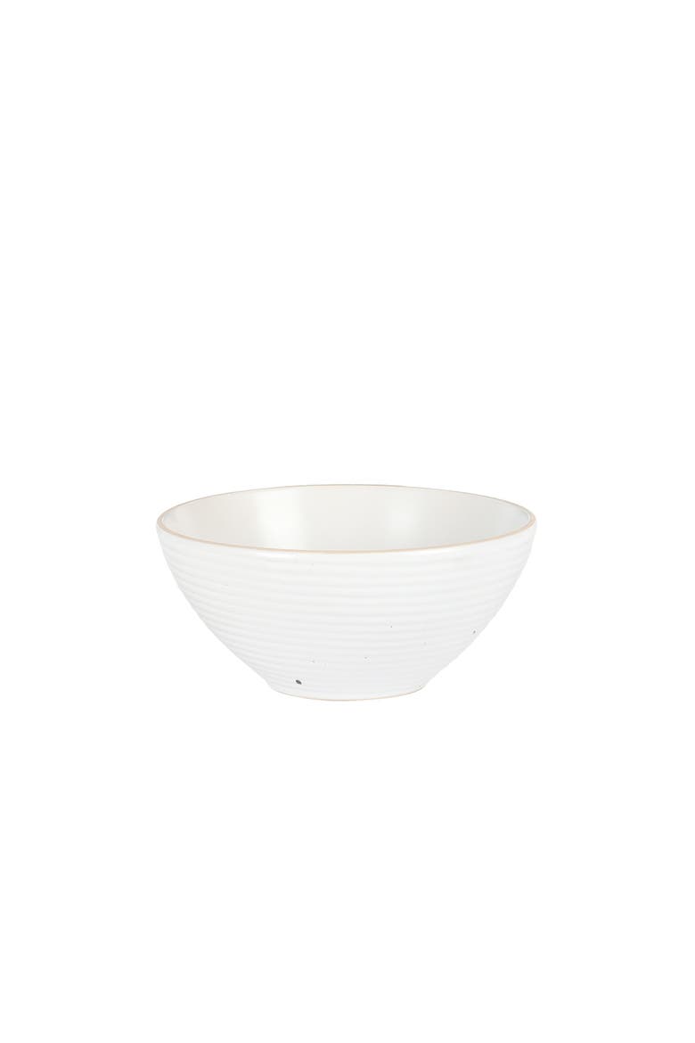 Dinah Double Bowl Stoneware Embossed Dinnerware Set, Alternate, color, White