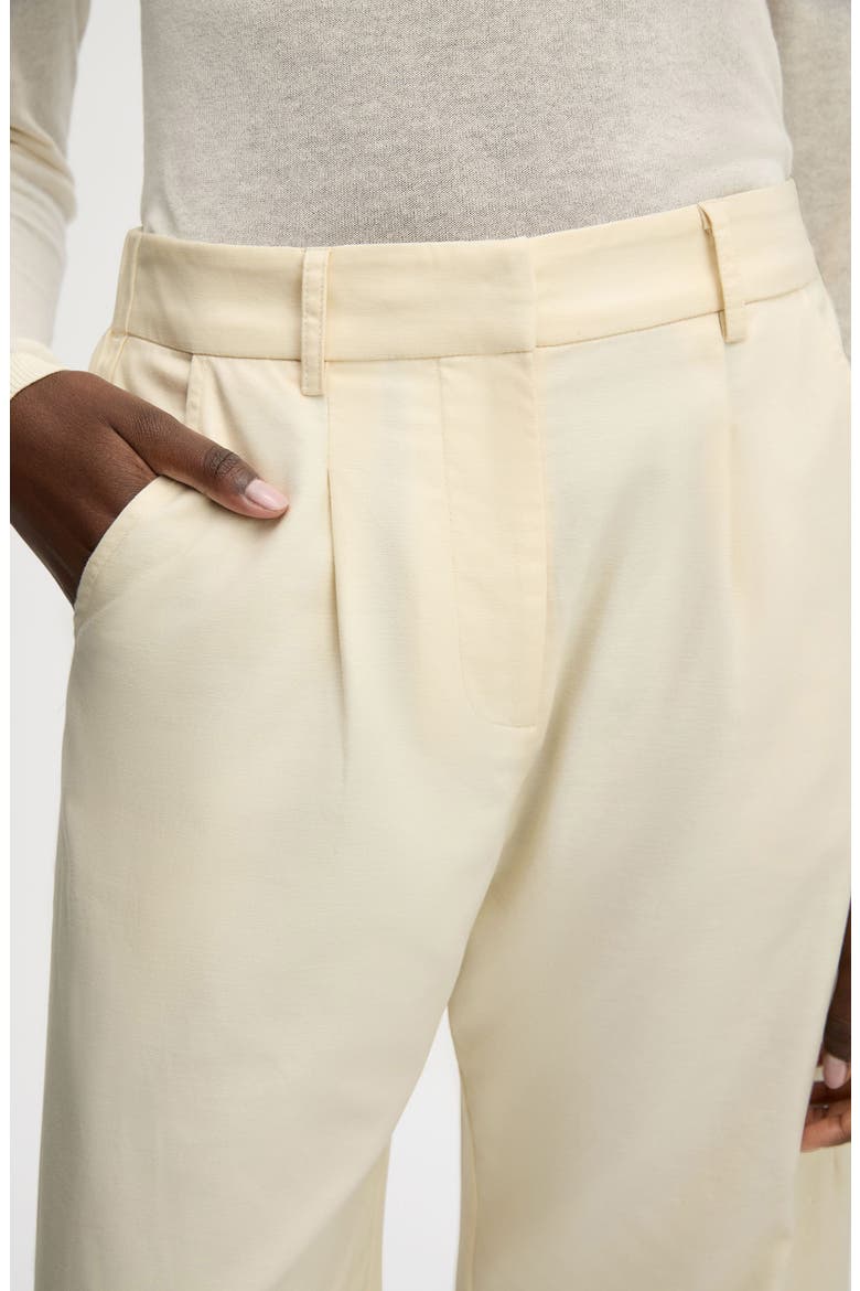 Relaxed Wide Leg Twill Pants, Alternate, color, ALMOND