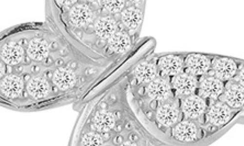 Sphera Milano Cubic Zirconia Butterfly Drop Earrings In Silver