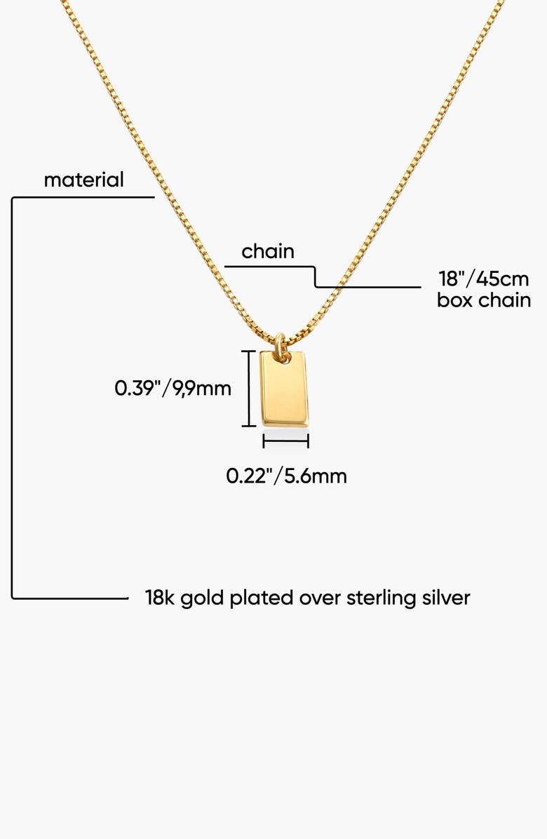 Oak & Luna Willow Initial Tag Necklace - 18K Gold Plated Silver, Alternate, color, Letter F