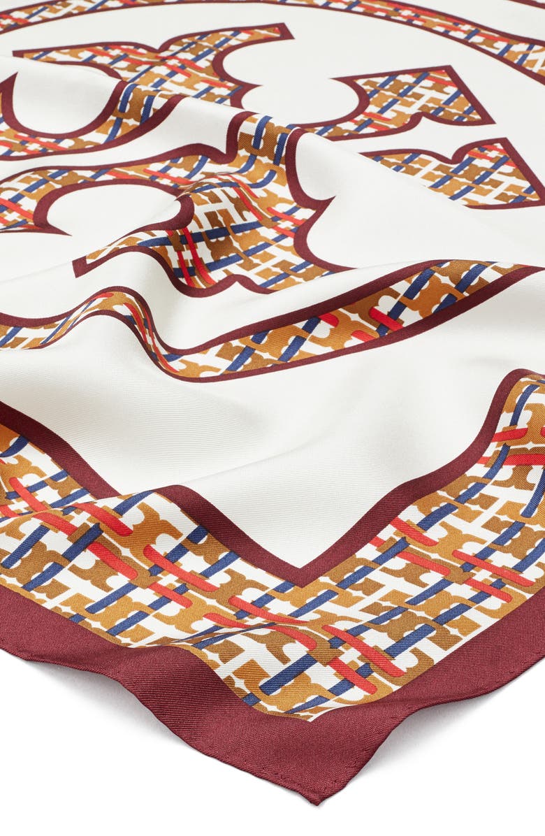 Tory Burch Silk Twill Square Scarf, Alternate, color, 