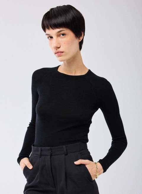 Merino Silk Rib Crewneck