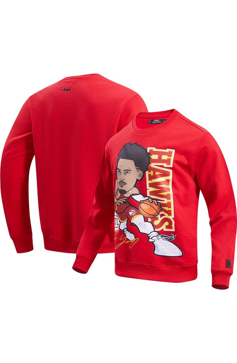 PRO STANDARD Men's Pro Standard Trae Young Red Atlanta Hawks Avatar Pullover Sweatshirt, Main, color, Red