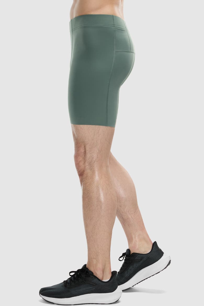 7" PaceForm Compression Run Short, Alternate, color, Soft Olive