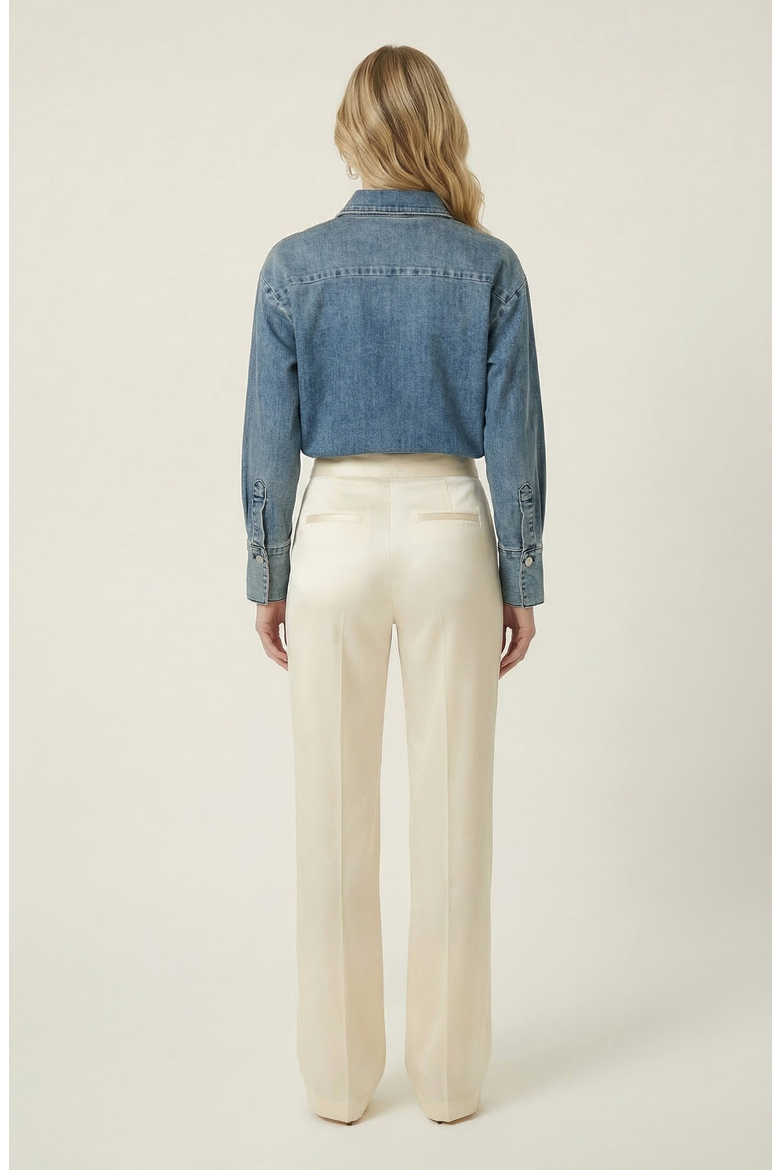 Denim Popover Top, Alternate, color, Medium Wash Blue