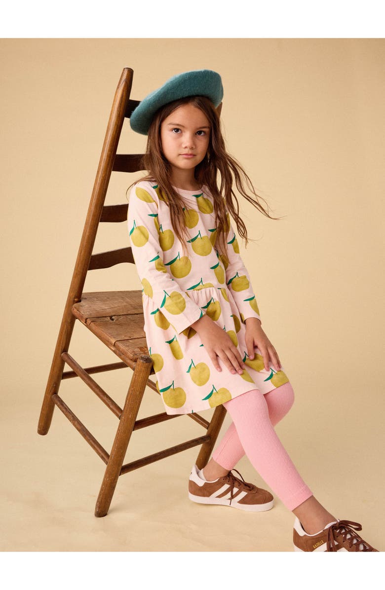 Tea Collection Long Sleeve Skirted Dress, Alternate, color, Asian Pear