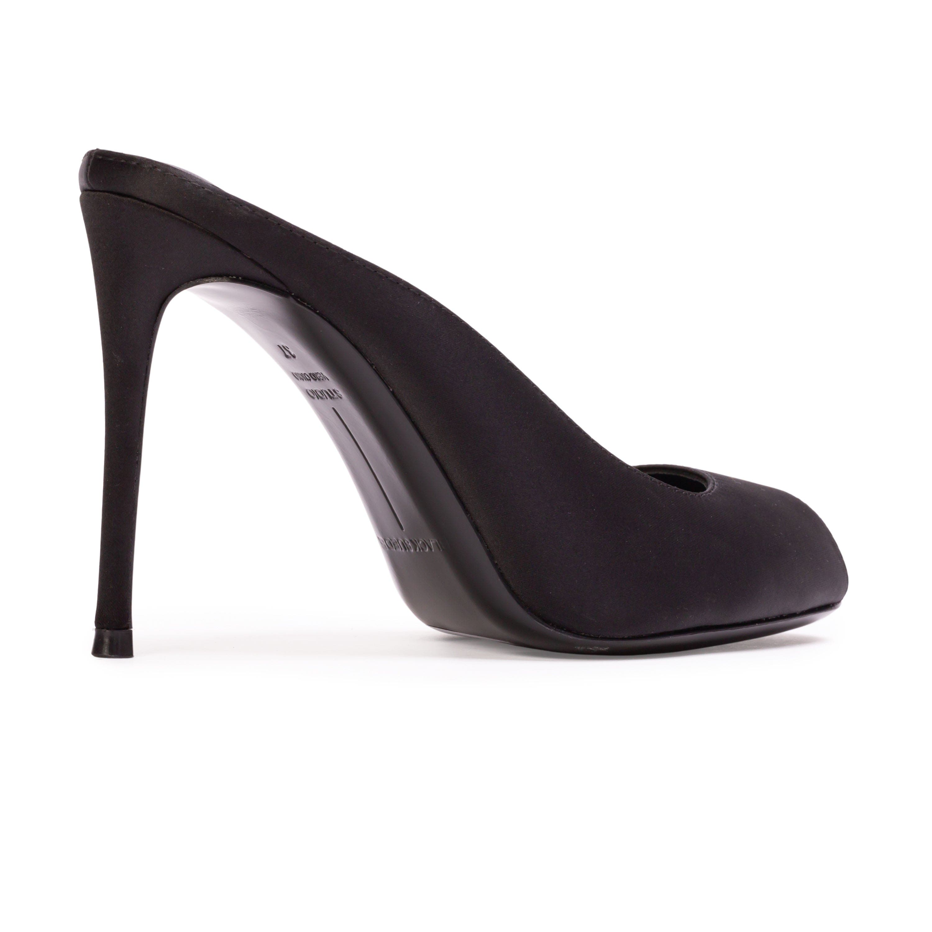 BLACK SUEDE STUDIO Shania 100 Satin Mule, Alternate, color, 