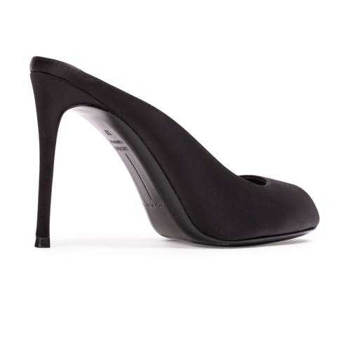 Black Suede Studio Shania 100 Satin Mule In Black