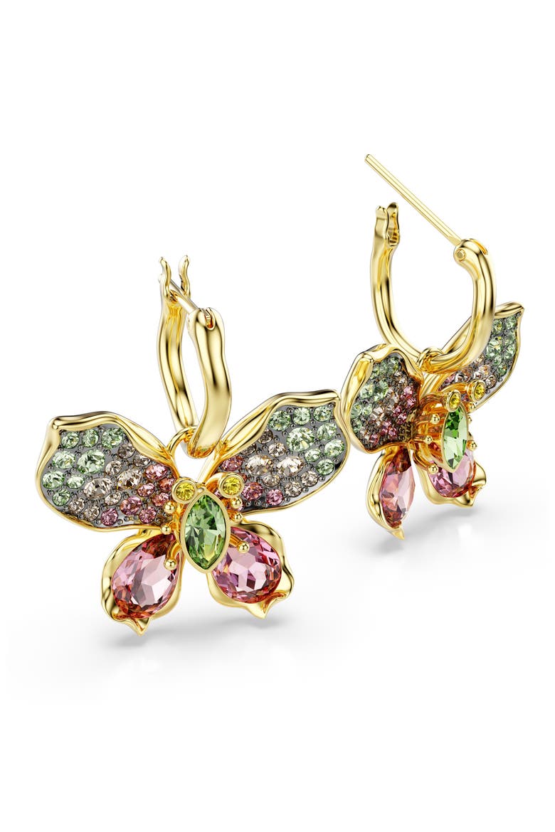 Idyllia Butterfly Crystal Stud Earrings, Alternate, color, GOLD MULTI