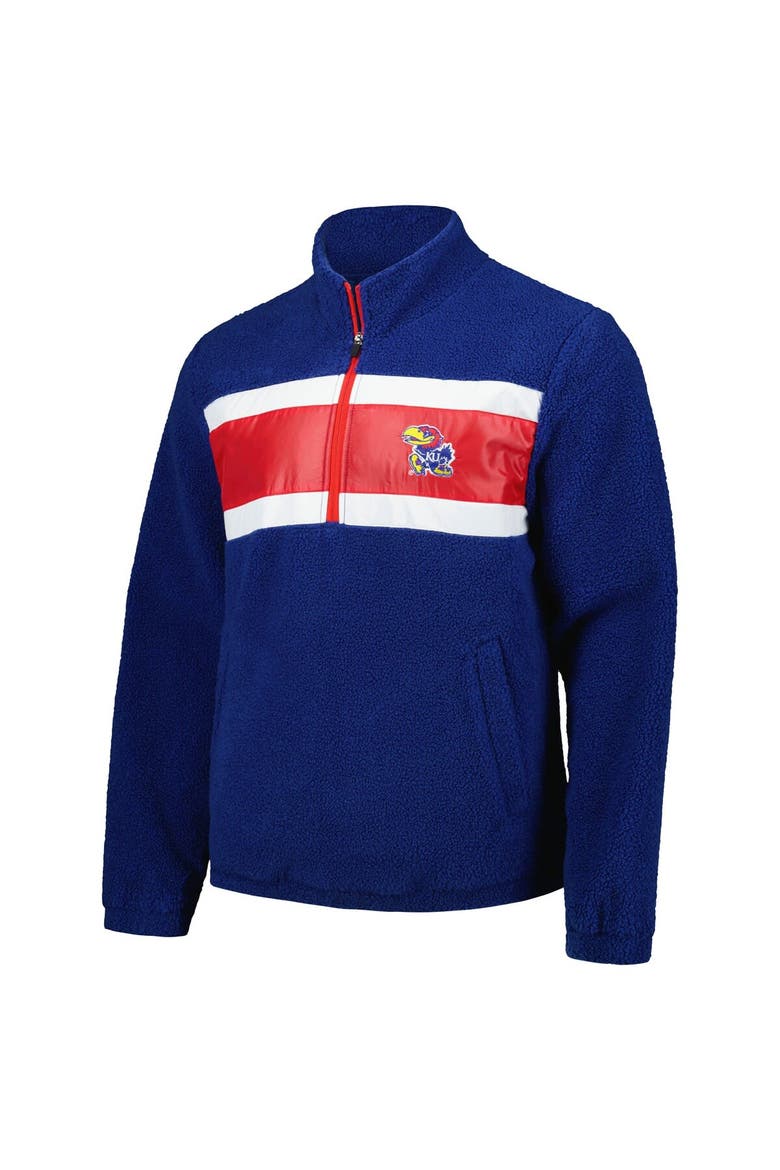 Men's G-III Sports by Carl Banks Navy Kansas Jayhawks Pinch Runner Half-Zip Top, Alternate, color, Navy